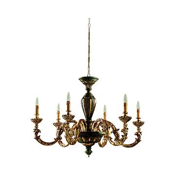 Lampadario In Legno Classico Verde Etrusco Oro 6 Luci Piccione Lampadario In Legno Classico Verde Etrusco Oro 6 Luci Piccione