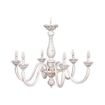 Lampadario In Legno Classico Cipria 6 Luci Falconidi