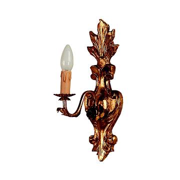Applique In Legno Classico Oro 1 Luce Falco