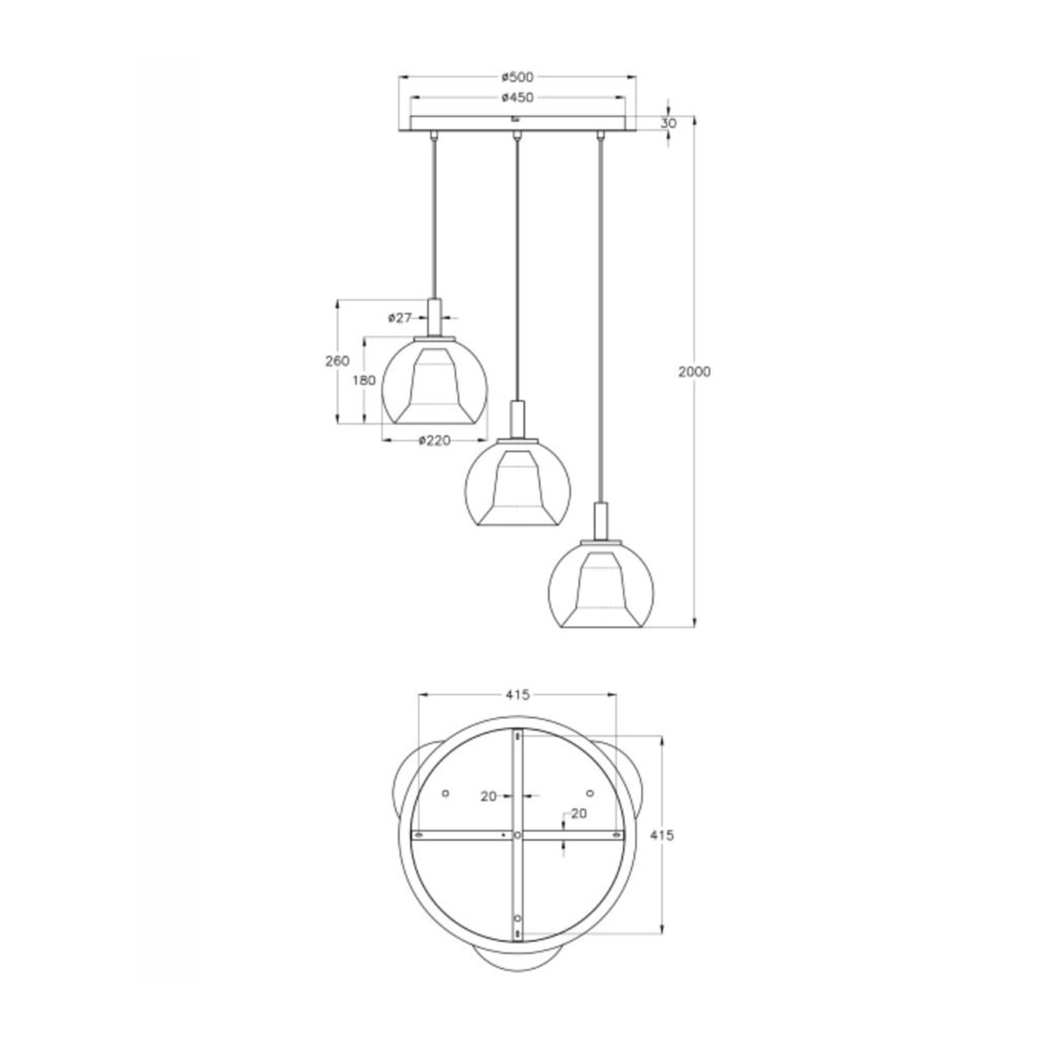 Lampadario Contemporaneo Bretagna Metallo Bianco Vetro Grigio Sat. 3 Luci E27 3599-47-241