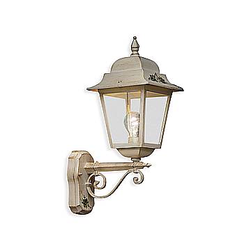 Applique Esterno Classica Gorizia Metallo E Ceramica Bianco Sfumato 1 Luce E27