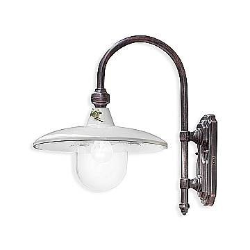 Applique Esterno Classica Campobasso Metallo E Ceramica Nero Sfumato 1 Luce E27