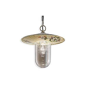 Sospensione Esterno Classica Genova Metallo E Ceramica Bianco Sfumato 1 Luce E27