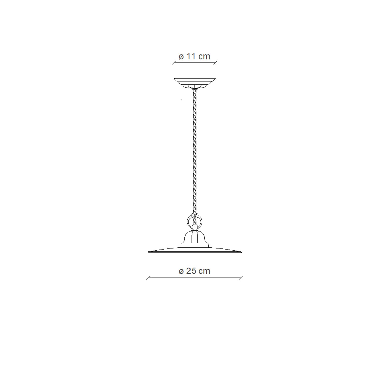 Lampadario Industrial Potenza Ferro E Ceramica Nero Diam. 25Cm 1 Luce E27 C002
