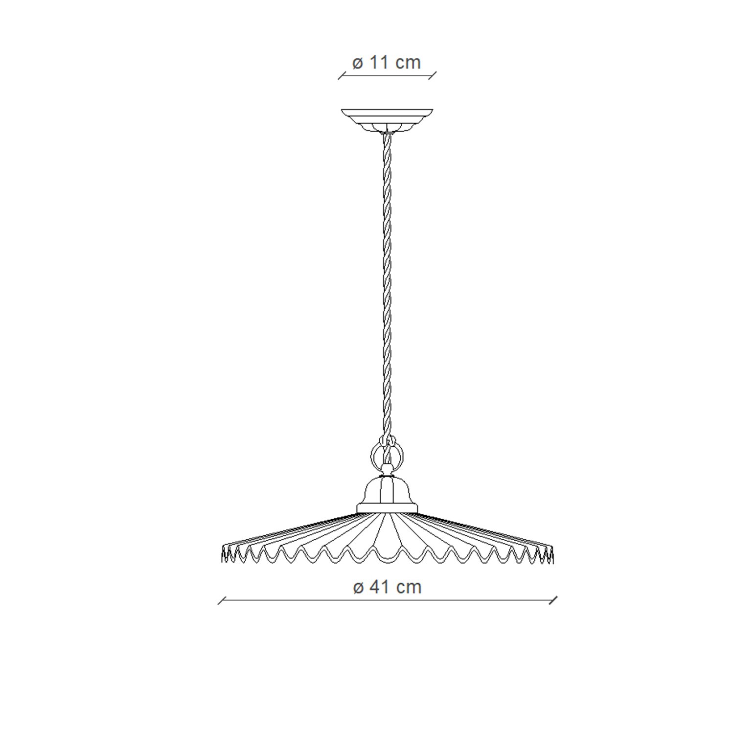 Sospensione Classica L'Aquila Ottone E Ceramica Decorato Diam. 41Cm 1 Luce E27 C009-OS-MA