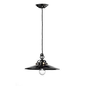 Lampadario Industrial Minimal B&W Metallo Smaltato Nero 1 Luce E27 31Cm Lampadario Industrial Minimal B&W Metallo Smaltato Nero 1 Luce E27 31Cm