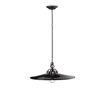 Lampadario Industrial Minimal B&W Metallo Smaltato Nero 1 Luce E27 42Cm Lampadario Industrial Minimal B&W Metallo Smaltato Nero 1 Luce E27 42Cm