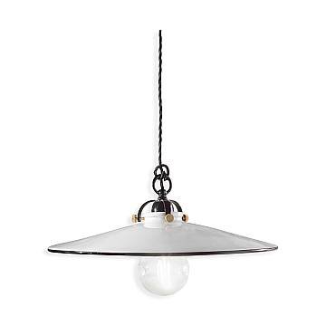 Lampadario Classico Asti Ottone E Ceramica Nero 1 Luce E27