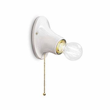 Applique Con Cordina Classica Trieste Bianco Lucido 1 Luce E27 Applique Con Cordina Classica Trieste Bianco Lucido 1 Luce E27