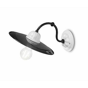 Applique Classica Potenza Ferro E Ceramica Nero E Decorata Lucida 1 Luce E27 Applique Classica Potenza Ferro E Ceramica Nero E Decorata Lucida 1 Luce E27
