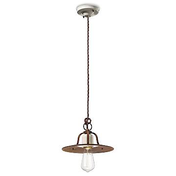 Lampadario Vintage Grunge Ferro E Ceramica Craquele' 1 Luce E27 25Cm Lampadario Vintage Grunge Ferro E Ceramica Craquele' 1 Luce E27 25Cm