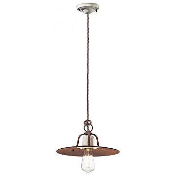 Lampadario Vintage Grunge Ferro E Ceramica Craquele' 1 Luce E27 30Cm Lampadario Vintage Grunge Ferro E Ceramica Craquele' 1 Luce E27 30Cm