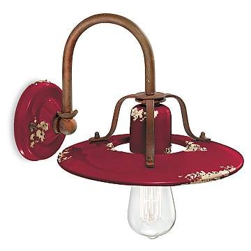 Applique Vintage Country Ferro E Ceramica Bordeaux 1 Luce E27 25Cm Applique Vintage Country Ferro E Ceramica Bordeaux 1 Luce E27 25Cm