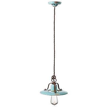 Lampadario Vintage Country Ferro E Ceramica Azzurro 1 Luce E27 25Cm Lampadario Vintage Country Ferro E Ceramica Azzurro 1 Luce E27 25Cm