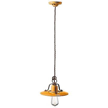 Lampadario Vintage Country Ferro E Ceramica Giallo 1 Luce E27 25Cm Lampadario Vintage Country Ferro E Ceramica Giallo 1 Luce E27 25Cm