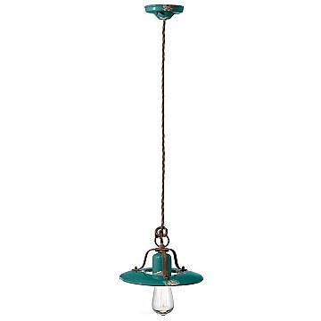 Lampadario Vintage Country Ferro E Ceramica Verde 1 Luce E27 25Cm Lampadario Vintage Country Ferro E Ceramica Verde 1 Luce E27 25Cm