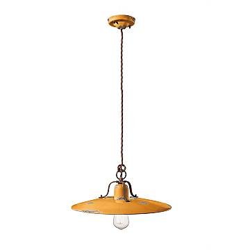 Lampadario Vintage Country Ferro E Ceramica Giallo 1 Luce E27 Lampadario Vintage Country Ferro E Ceramica Giallo 1 Luce E27