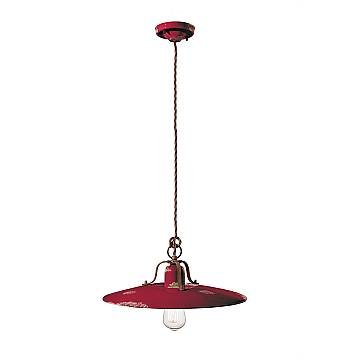 Lampadario Vintage Country Ferro E Ceramica Bordeaux 1 Luce E27 Lampadario Vintage Country Ferro E Ceramica Bordeaux 1 Luce E27