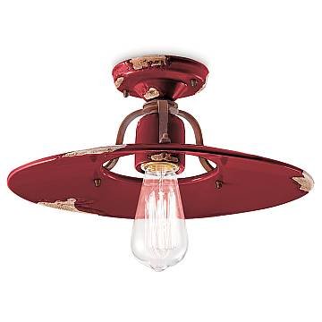 Plafoniera Vintage Country Ferro E Ceramica Bordeaux 1 Luce E27 Plafoniera Vintage Country Ferro E Ceramica Bordeaux 1 Luce E27