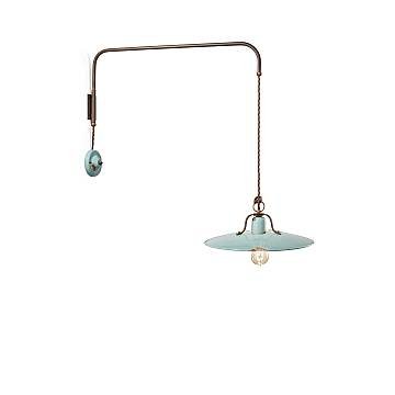 Applique Vintage Country Ferro E Ceramica Azzurro 1 Luce E27 40Cm Applique Vintage Country Ferro E Ceramica Azzurro 1 Luce E27 40Cm