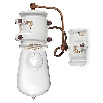 Applique Vintage Urban Ferro E Ceramica Bianco 1 Luce E27 22Cm