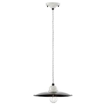 Lampadario Vintage B&W Metallo Smaltato Nero E Bianco 1 Luce E27 25Cm Lampadario Vintage B&W Metallo Smaltato Nero E Bianco 1 Luce E27 25Cm