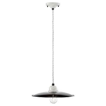 Lampadario Vintage B&W Metallo Smaltato Nero E Bianco 1 Luce E27 30Cm Lampadario Vintage B&W Metallo Smaltato Nero E Bianco 1 Luce E27 30Cm