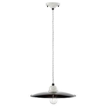 Lampadario Vintage B&W Metallo Smaltato Nero E Bianco 1 Luce E27 35Cm Lampadario Vintage B&W Metallo Smaltato Nero E Bianco 1 Luce E27 35Cm