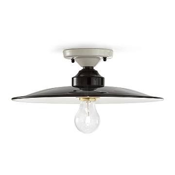 Plafoniera Vintage B&W Metallo Smaltato Nero E Bianco 1 Luce E27 35Cm Plafoniera Vintage B&W Metallo Smaltato Nero E Bianco 1 Luce E27 35Cm