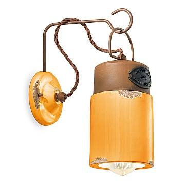 Applique Vintage Industrial Ferro E Ceramica Giallo 1 Luce E27 Applique Vintage Industrial Ferro E Ceramica Giallo 1 Luce E27