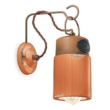 Applique Vintage Industrial Ferro E Ceramica Arancio 1 Luce E27 Applique Vintage Industrial Ferro E Ceramica Arancio 1 Luce E27
