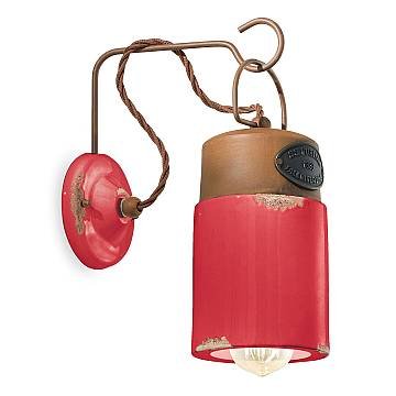 Applique Vintage Industrial Ferro E Ceramica Rosso 1 Luce E27 Applique Vintage Industrial Ferro E Ceramica Rosso 1 Luce E27