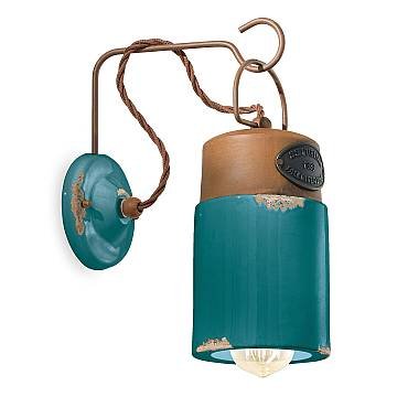 Applique Vintage Industrial Cilindrica Ferro E Ceramica Verde 1 Luce E27 Applique Vintage Industrial Cilindrica Ferro E Ceramica Verde 1 Luce E27