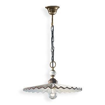 Lampadario Classico L'Aquila Metallo E Ceramica Nero Sfumato Rame 1 Luce E27