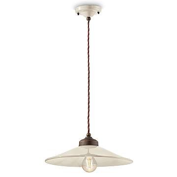 Lampadario Vintage Colors Ferro E Ceramica Crema 1 Luce E27 35Cm Lampadario Vintage Colors Ferro E Ceramica Crema 1 Luce E27 35Cm
