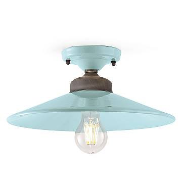Plafoniera Vintage Colors Ferro E Ceramica Azzurro 1 Luce E27 Plafoniera Vintage Colors Ferro E Ceramica Azzurro 1 Luce E27