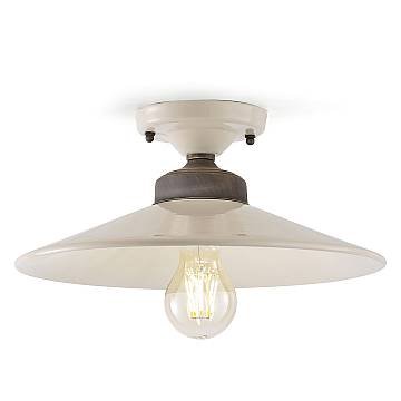 Plafoniera Vintage Colors Ferro E Ceramica Crema 1 Luce E27 Plafoniera Vintage Colors Ferro E Ceramica Crema 1 Luce E27