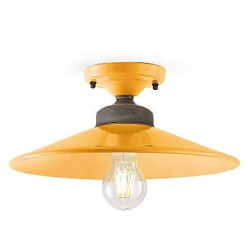 Plafoniera Vintage Colors Ferro E Ceramica Giallo 1 Luce E27 Plafoniera Vintage Colors Ferro E Ceramica Giallo 1 Luce E27