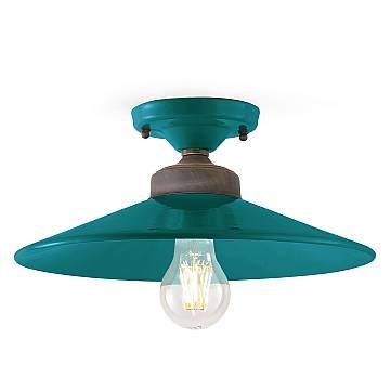 Plafoniera Vintage Colors Ferro E Ceramica Verde Petrolio 1 Luce E27 Plafoniera Vintage Colors Ferro E Ceramica Verde Petrolio 1 Luce E27