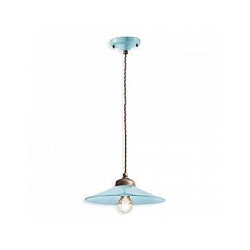 Lampadario Vintage Colors Ferro E Ceramica Azzurro 1 Luce E27 30Cm Lampadario Vintage Colors Ferro E Ceramica Azzurro 1 Luce E27 30Cm