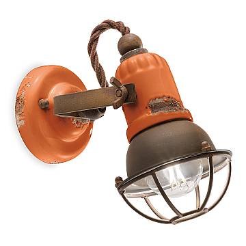 Applique Vintage Loft Ferro E Ceramica Arancio 1 Luce E14 Applique Vintage Loft Ferro E Ceramica Arancio 1 Luce E14