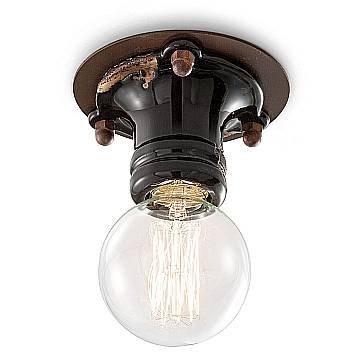 Plafoniera Industrial Minimal Pipes Ferro E Ceramica Vintage Nero 1 Luce E27 Plafoniera Industrial Minimal Pipes Ferro E Ceramica Vintage Nero 1 Luce E27