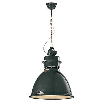 Lampadario Industrial Ferro E Ceramica Vintage Nero 1 Luce E27 50Cm