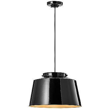 Lampadario Vintage 50'S Ferro E Ceramica Smaltato Nero 1 Luce E27 40Cm Lampadario Vintage 50'S Ferro E Ceramica Smaltato Nero 1 Luce E27 40Cm