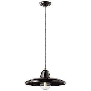 Lampadario Industrial Minimal Nordico B&W Metallo Smaltato Nero 1 Luce E27 Lampadario Industrial Minimal Nordico B&W Metallo Smaltato Nero 1 Luce E27