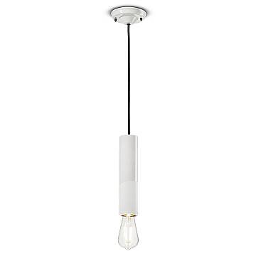 Sospensione Piccola Vintage Decò Pi Ceramica Bianco Grezzo 1 Luce E27