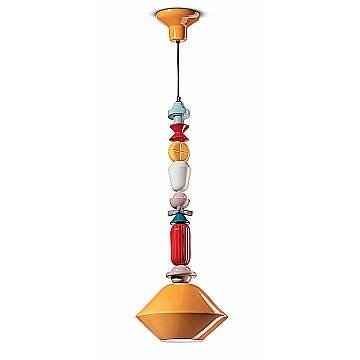 Sospensione Grande Vintage Decò Lariat Ceramica Giallo 1 Luce E27 Sospensione Grande Vintage Decò Lariat Ceramica Giallo 1 Luce E27