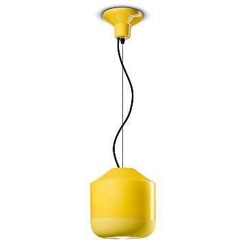 Sospensione Piccola Vintage Decò Bellota Ceramica Giallo Limone 1 Luce E27 Sospensione Piccola Vintage Decò Bellota Ceramica Giallo Limone 1 Luce E27