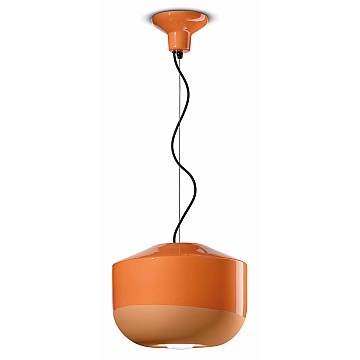 Sospensione Grande Vintage Decò Bellota Ceramica Arancio Pesca 1 Luce E27 Sospensione Grande Vintage Decò Bellota Ceramica Arancio Pesca 1 Luce E27