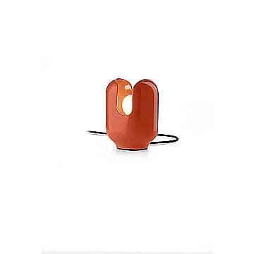 Lumetto Vintage Decò Batucada Ceramica Arancio Pokè 1 Luce E27